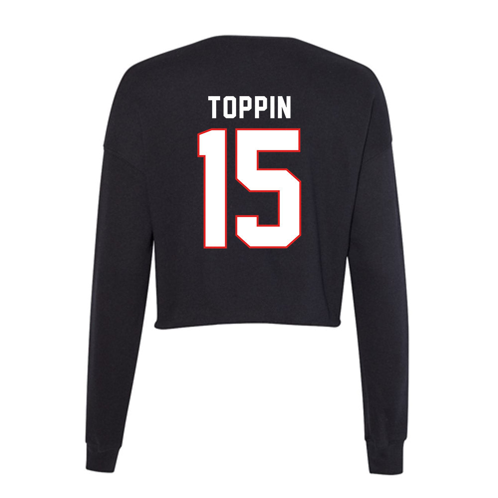 Texas Tech - NCAA Men's Basketball : JT Toppin - Women's Cropped Crew Fleece-1