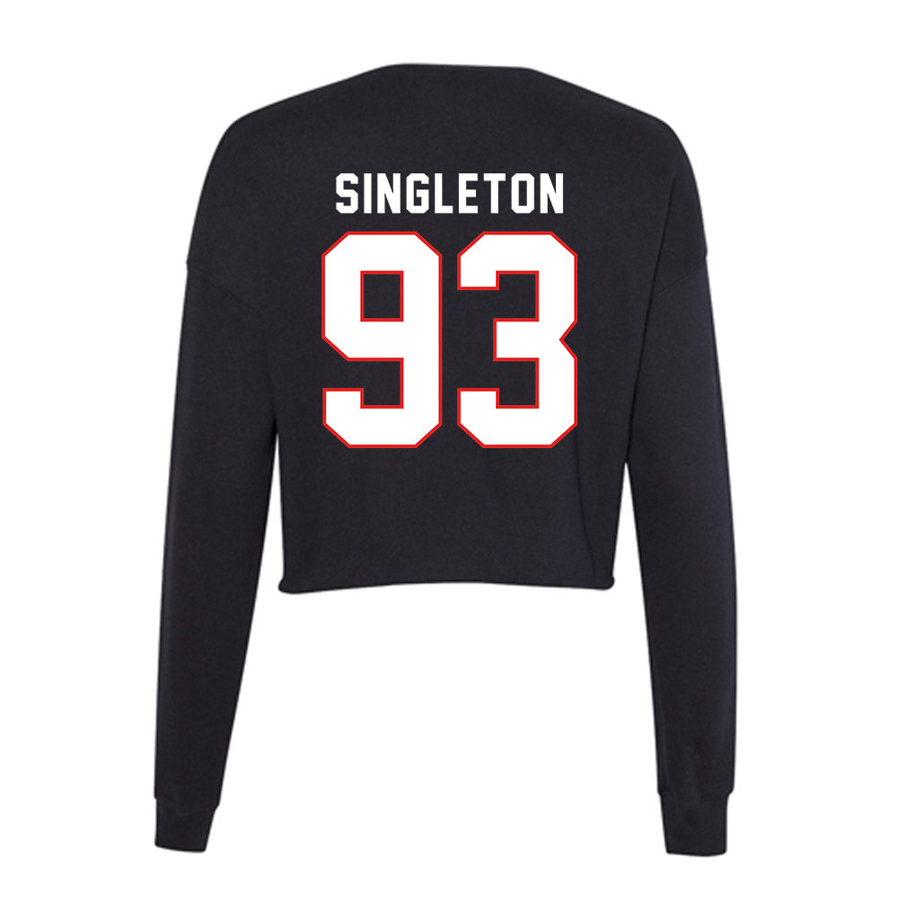 Texas Tech - NCAA Football : Dylan Singleton - Women's Cropped Crew Fleece-1
