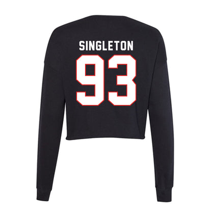 Texas Tech - NCAA Football : Dylan Singleton - Women's Cropped Crew Fleece-1