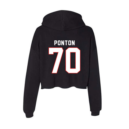 Texas Tech - NCAA Football : Jacob Ponton - Women's Crop Fleece Hoodie-1