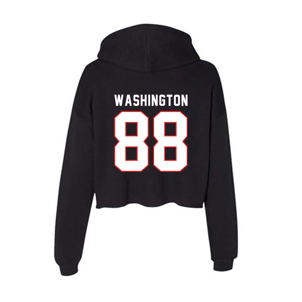 Texas Tech - NCAA Football : Amier Washington - Women's Crop Fleece Hoodie-1