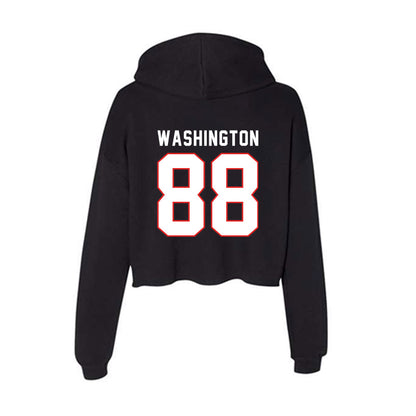 Texas Tech - NCAA Football : Amier Washington - Women's Crop Fleece Hoodie-1