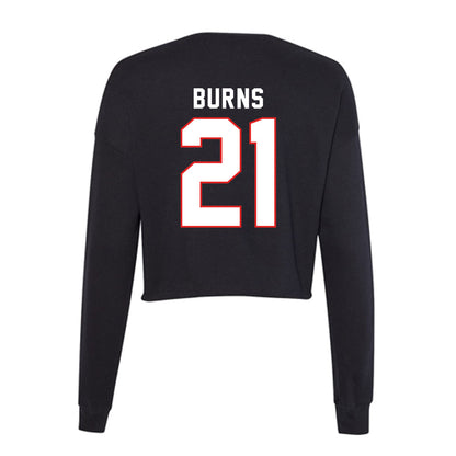 Texas Tech - NCAA Baseball : Jackson Burns - Women's Cropped Crew Fleece-1