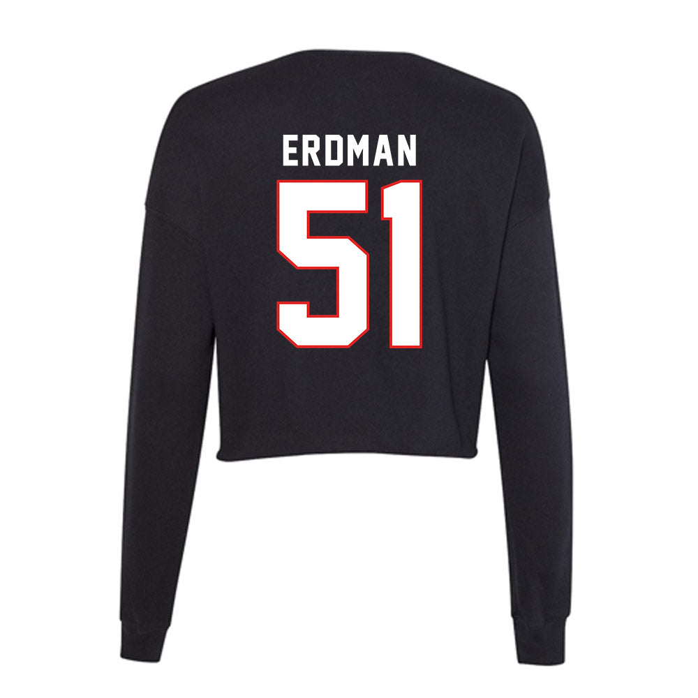 Texas Tech - NCAA Baseball : Zach Erdman - Women's Cropped Crew Fleece-1