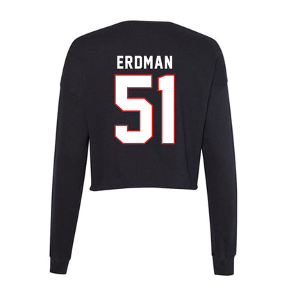 Texas Tech - NCAA Baseball : Zach Erdman - Women's Cropped Crew Fleece-1