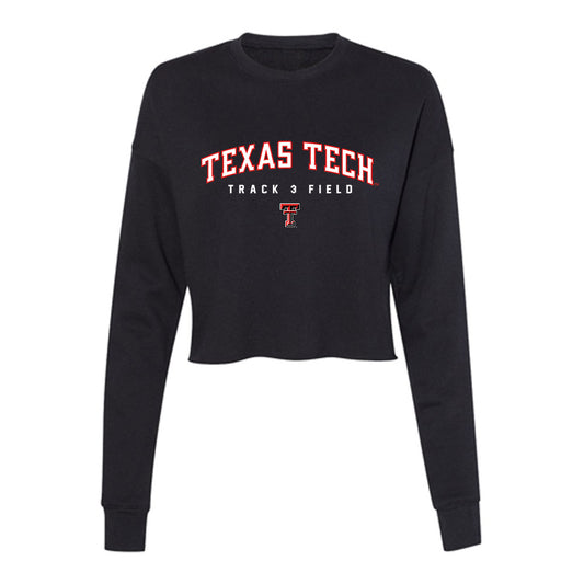 Texas Tech - NCAA Men's Track & Field : Nzube Ihezue - Women's Cropped Crew Fleece-0