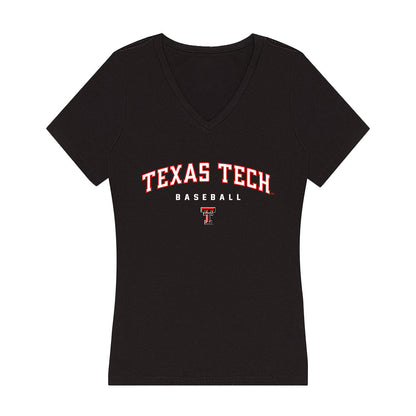 Texas Tech - NCAA Baseball : Logan Addison - Women's V-Neck T-Shirt-0