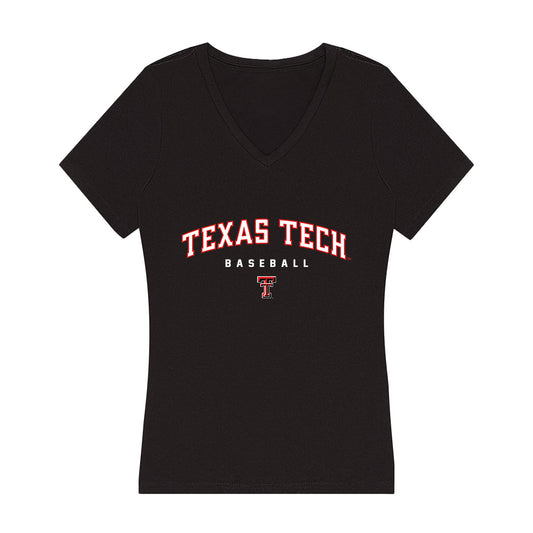 Texas Tech - NCAA Baseball : Tj Pompey - Women's V-Neck T-Shirt-0