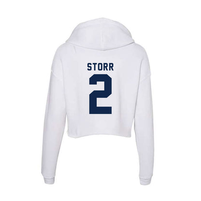 Ole Miss - NCAA Men's Basketball : AJ Storr - Women's Crop Fleece Hoodie-1