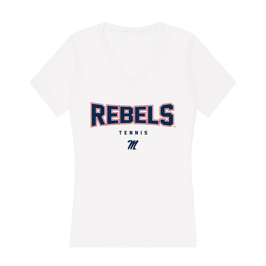 Ole Miss - NCAA Men's Tennis : Matthieu Chambonniere - Women's V-Neck T-Shirt-0