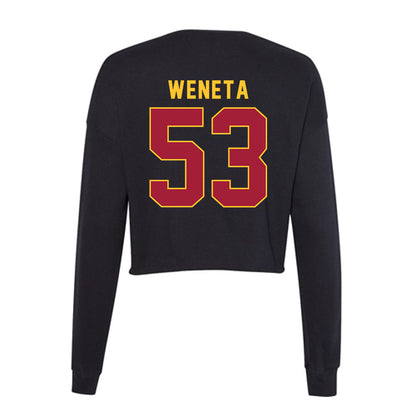 USC - NCAA Football : Nathan Weneta - Women's Cropped Crew Fleece-1