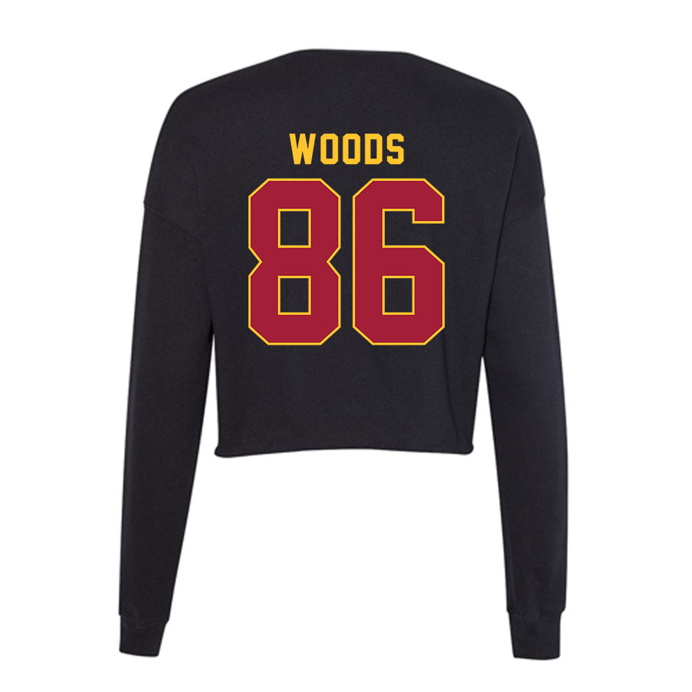 USC - NCAA Football : CJ Woods - Women's Cropped Crew Fleece-1