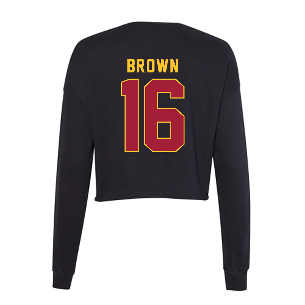 USC - NCAA Football : Prophet Brown - Women's Cropped Crew Fleece-1