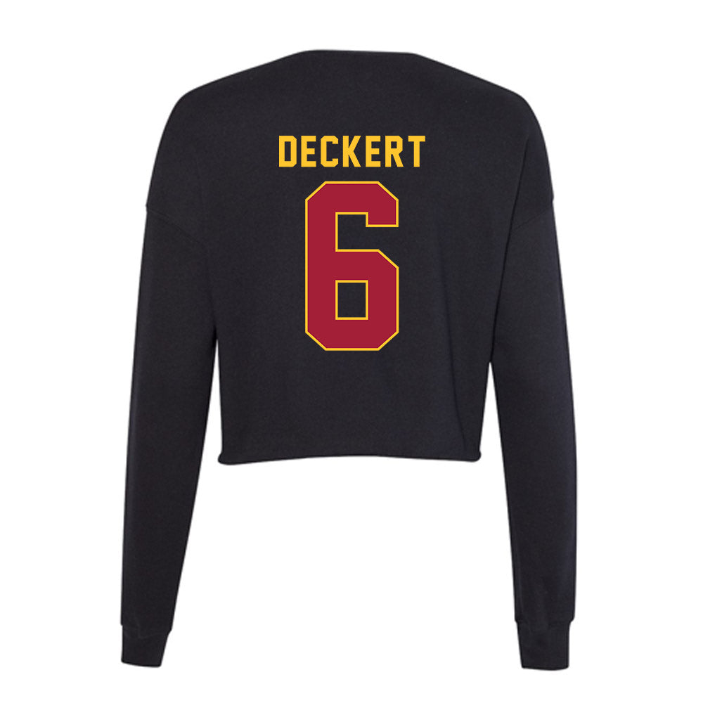 USC - NCAA Women's Volleyball : Taylor Deckert - Women's Cropped Crew Fleece-1