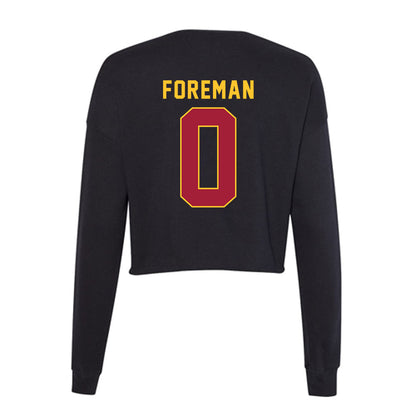 USC - NCAA Football : Korey Foreman - Women's Cropped Crew Fleece-1
