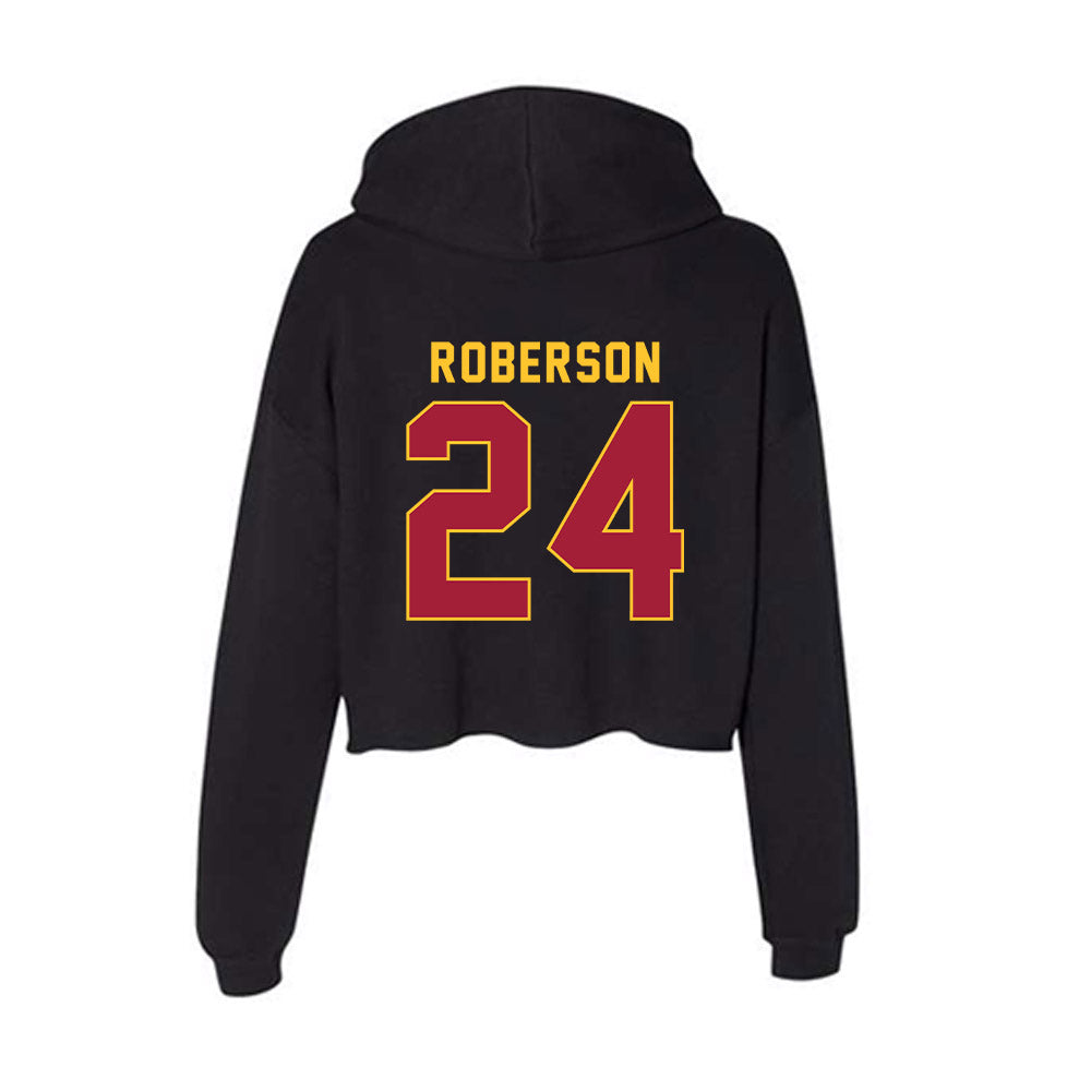 USC - NCAA Women's Lacrosse : Asjia Roberson - Women's Crop Fleece Hoodie-1