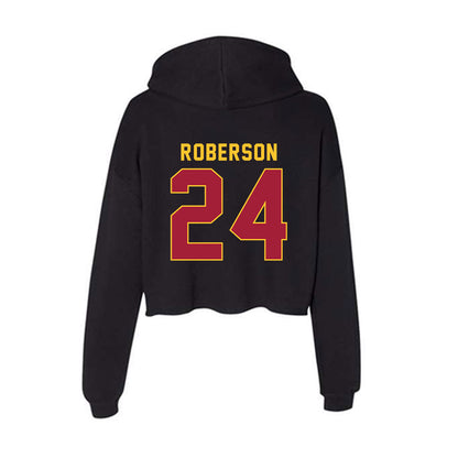 USC - NCAA Women's Lacrosse : Asjia Roberson - Women's Crop Fleece Hoodie-1