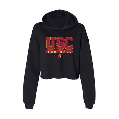 USC - NCAA Football : Gino Quinones - Women's Crop Fleece Hoodie-0