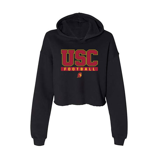 USC - NCAA Football : Gino Quinones - Women's Crop Fleece Hoodie-0