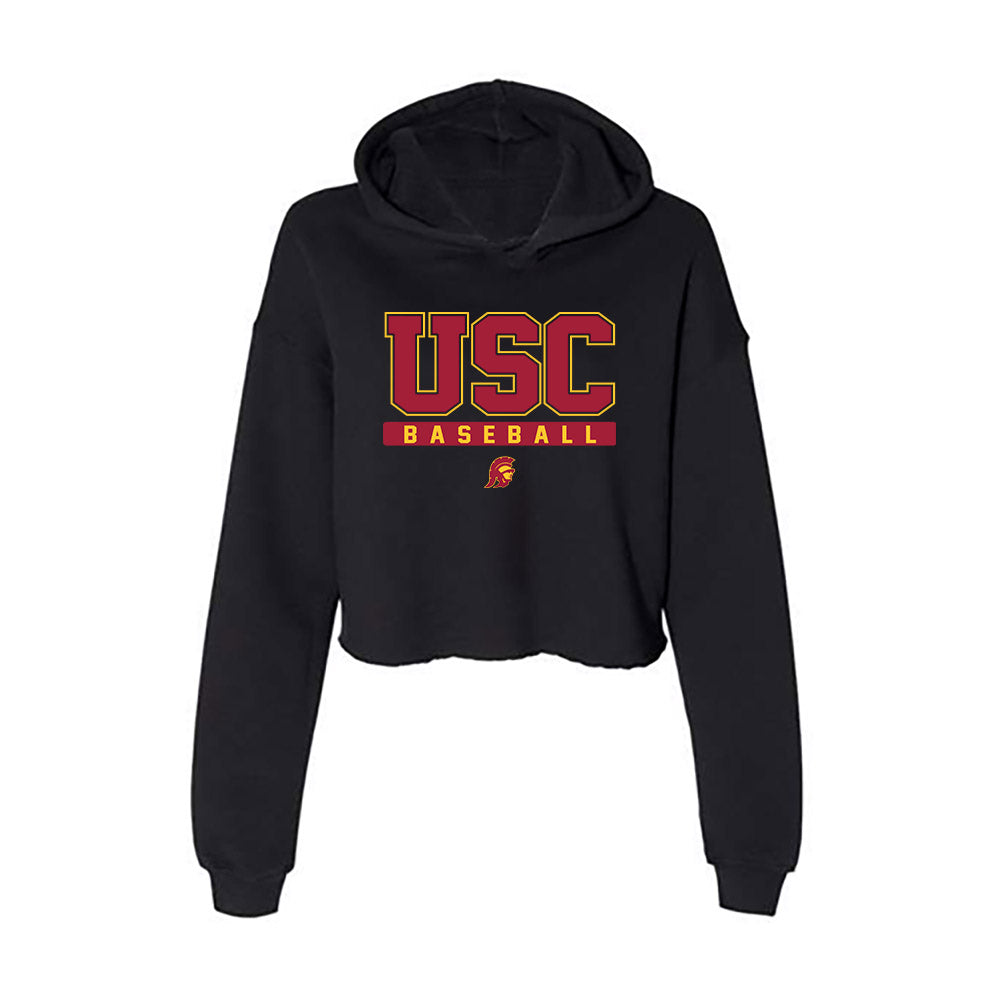 USC - NCAA Baseball : Dean Carpentier - Women's Crop Fleece Hoodie-0