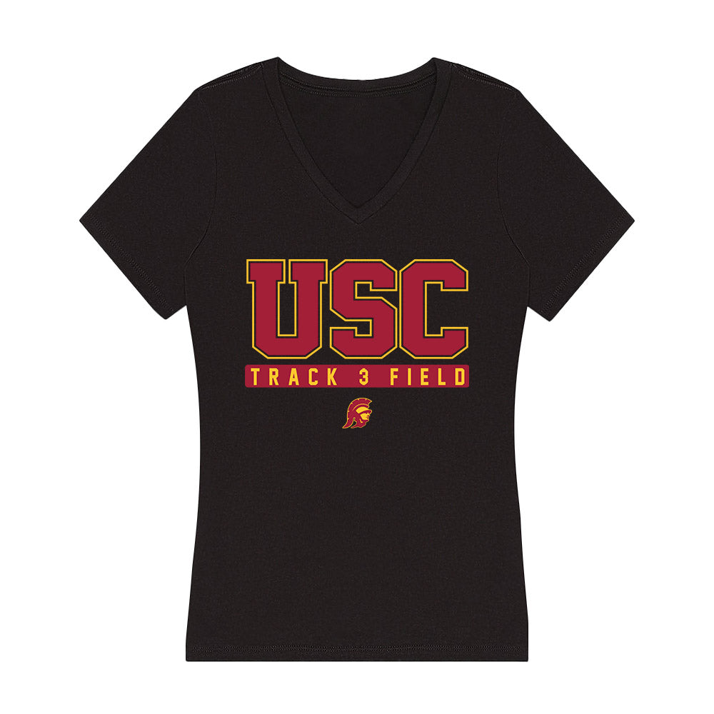 USC - NCAA Women's Track & Field : Rachael Uvieghara - Women's V-Neck T-Shirt-0