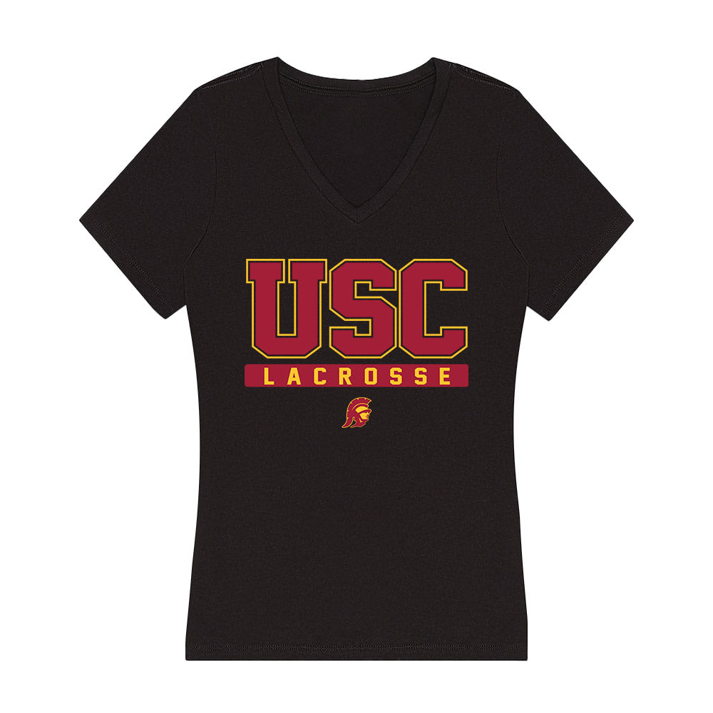 USC - NCAA Women's Lacrosse : Sophia DeJarnette - Women's V-Neck T-Shirt-0