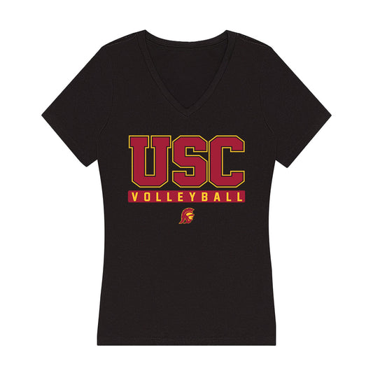 USC - NCAA Women's Volleyball : Taylor Deckert - Women's V-Neck T-Shirt-0