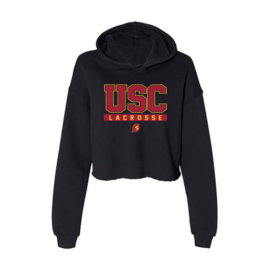 USC - NCAA Women's Lacrosse : Asjia Roberson - Women's Crop Fleece Hoodie-0