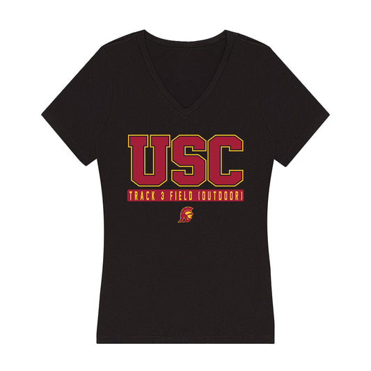 USC - NCAA Women's Track & Field : Ahnyx bush - Women's V-Neck T-Shirt-0