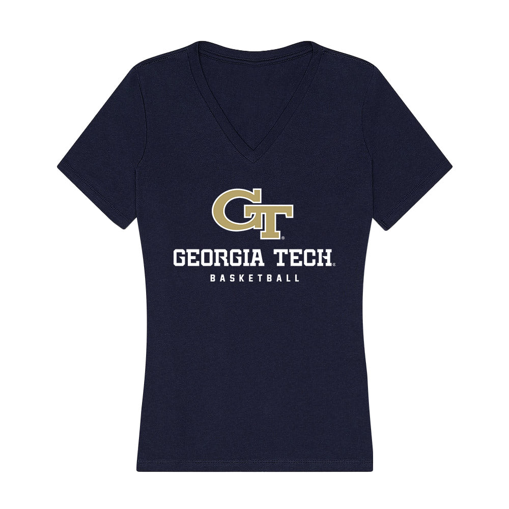 Georgia Tech - NCAA Men's Basketball : Cole Kirouac - Women's V-Neck T-Shirt-0