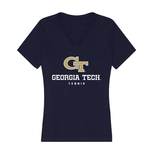 Georgia Tech - NCAA Men's Tennis : Gianluca Carlini - Women's V-Neck T-Shirt-0