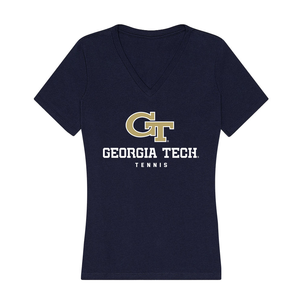 Georgia Tech - NCAA Men's Tennis : Rohan Sachdev - Women's V-Neck T-Shirt-0