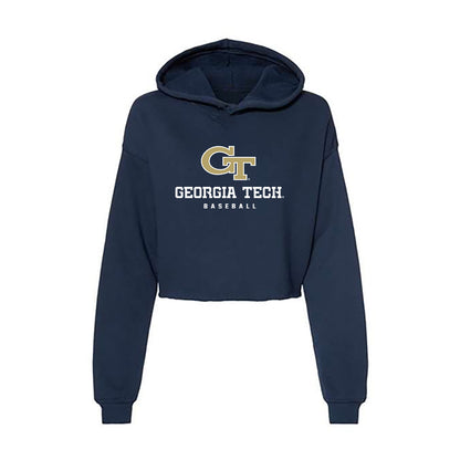 Georgia Tech - NCAA Baseball : Kayden Campbell - Women's Crop Fleece Hoodie-0