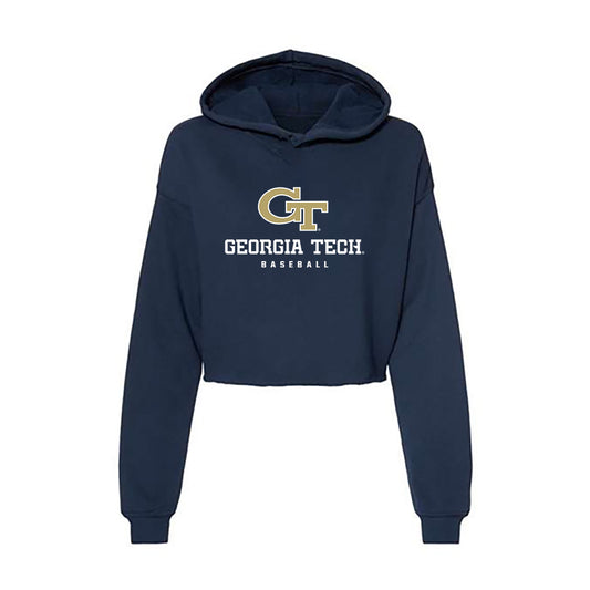 Georgia Tech - NCAA Baseball : Kayden Campbell - Women's Crop Fleece Hoodie-0