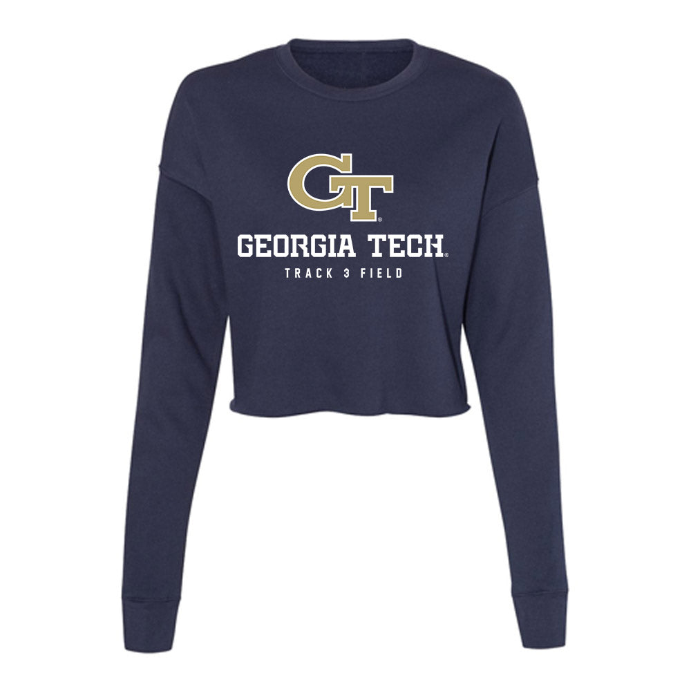 Georgia Tech - NCAA Women's Track & Field : Kendall Johnson - Women's Cropped Crew Fleece-0
