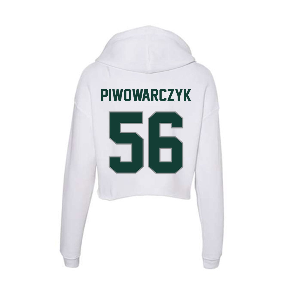 Michigan State - NCAA Football : Christopher Piwowarczyk - Women's Crop Fleece Hoodie-1