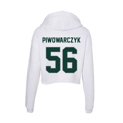 Michigan State - NCAA Football : Christopher Piwowarczyk - Women's Crop Fleece Hoodie-1