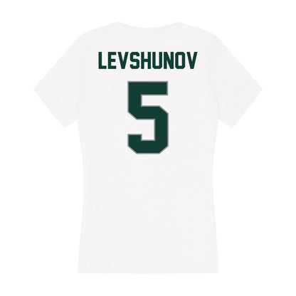 Michigan State - NCAA Men's Ice Hockey : Artyom Levshunov - Women's V-Neck T-Shirt-1