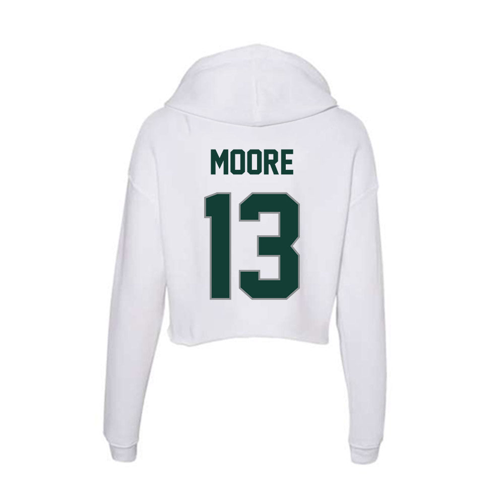 Michigan State - NCAA Women's Volleyball : Aliyah Moore - Women's Crop Fleece Hoodie-1