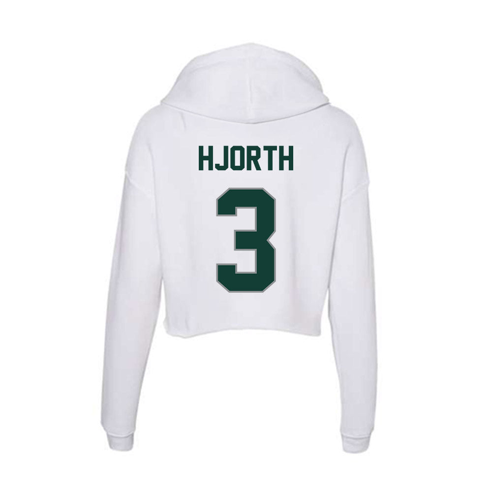 Michigan State - NCAA Women's Soccer : Taya Hjorth - Women's Crop Fleece Hoodie-1