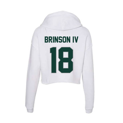 Michigan State - NCAA Football : Andrew Brinson IV - Women's Crop Fleece Hoodie-1