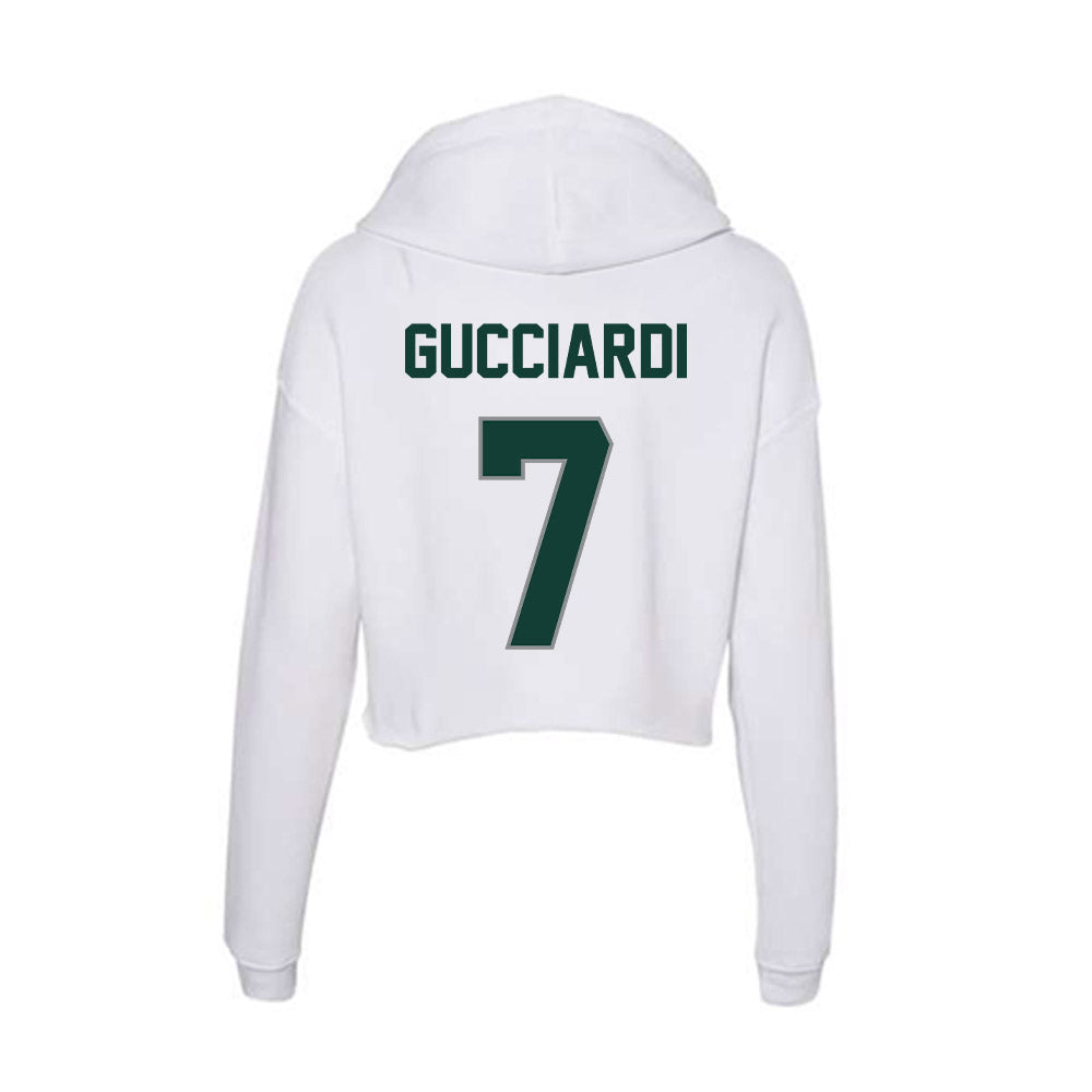 Michigan State - NCAA Men's Ice Hockey : David Gucciardi - Women's Crop Fleece Hoodie-1