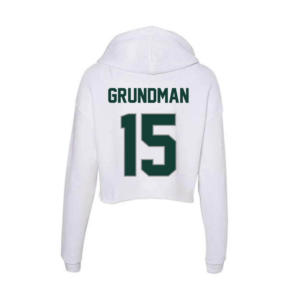 Michigan State - NCAA Baseball : Gannon Grundman - Women's Crop Fleece Hoodie-1