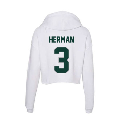 Michigan State - NCAA Softball : Hannah Herman - Women's Crop Fleece Hoodie-1