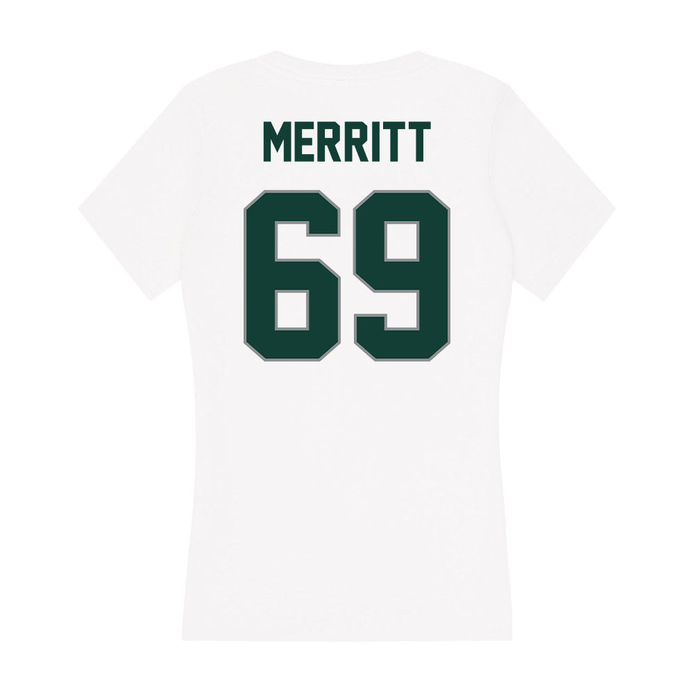 Michigan State - NCAA Football : Jacob Merritt - Women's V-Neck T-Shirt-1