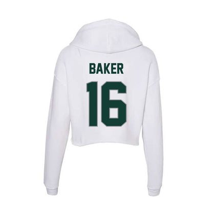 Michigan State - NCAA Men's Ice Hockey : Owen Baker - Women's Crop Fleece Hoodie-1