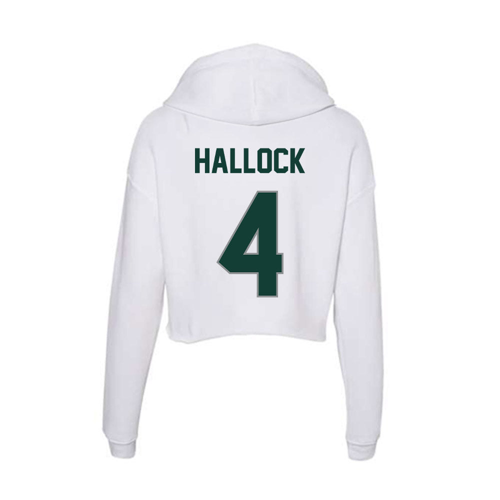 Michigan State - NCAA Women's Basketball : Theryn Hallock - Women's Crop Fleece Hoodie-1