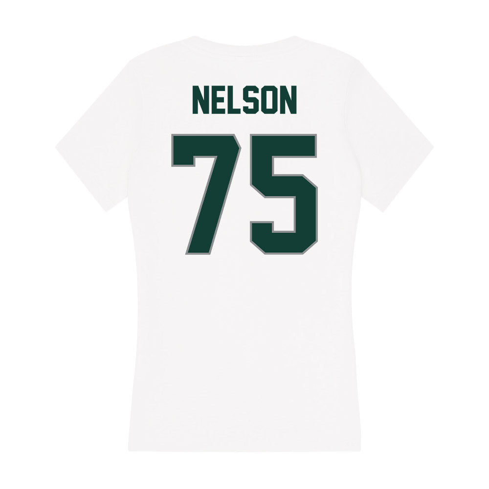 Michigan State - NCAA Football : Ben Nelson - Women's V-Neck T-Shirt-1
