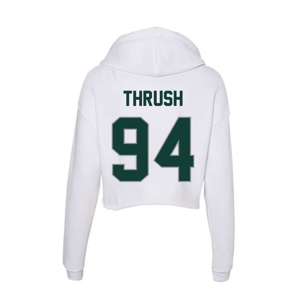 Michigan State - NCAA Football : Cal Thrush - Women's Crop Fleece Hoodie-1