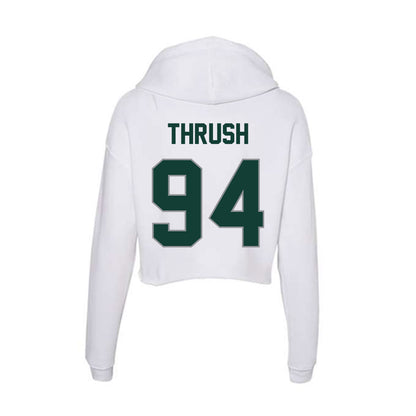 Michigan State - NCAA Football : Cal Thrush - Women's Crop Fleece Hoodie-1
